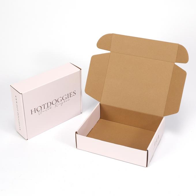 Logo ile Karton Nakliye Kutuları Özel Basılmış Paketleme Mailer Kutusu Pembe 6
