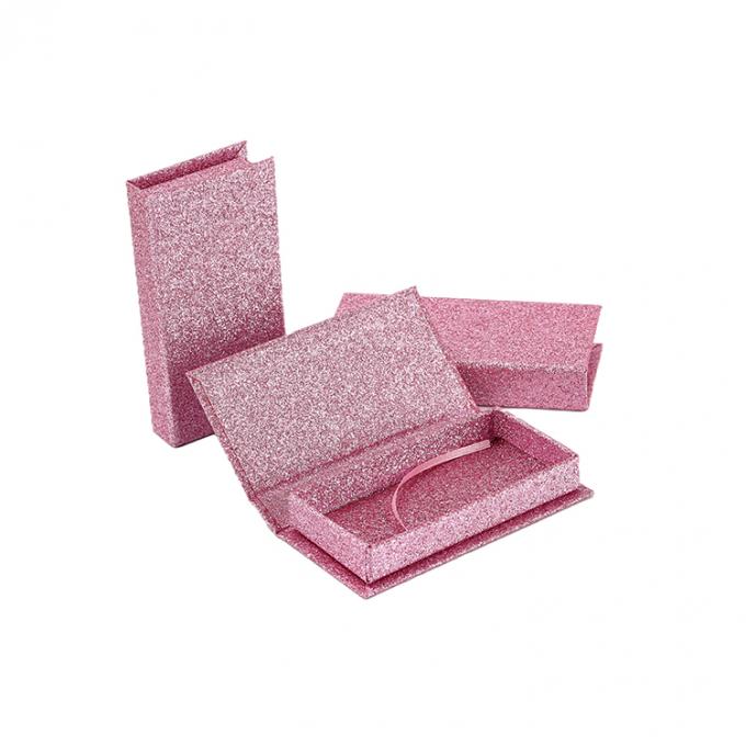 Özel Logo pembe parlak sahte kirpik karton yapısı ile perakende stand kutusu 2
