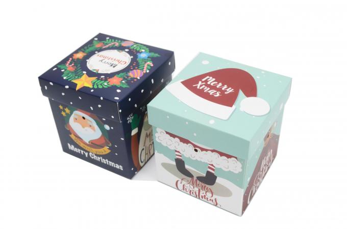 Özel Noel Noel Kardan Adam Küçük Basılı Hediye Ambalajı Kapaklı Noel Hediye Şeker Kutuları 8