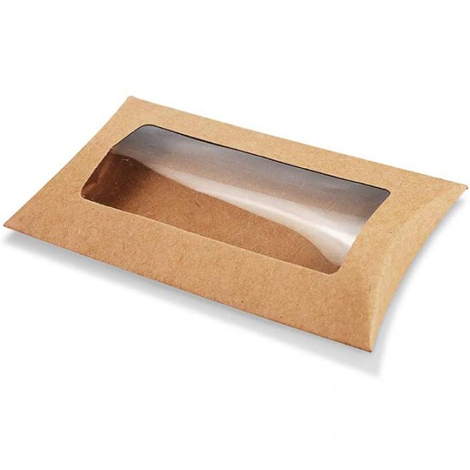 Açık Pencere Kurabiye Yastık Kutusu Özel Tasarımlı Paketleme ve Ağır Güçlü Kraft Kağıdı 3
