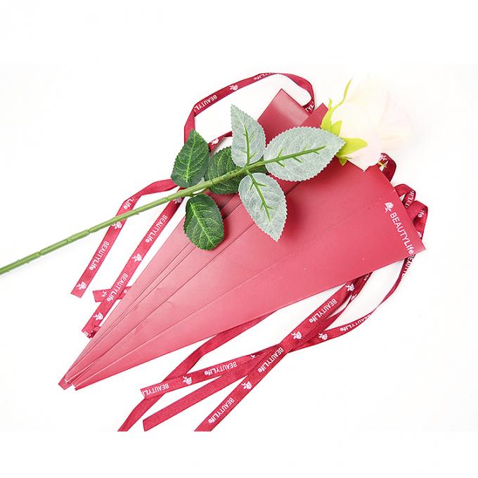 Tek Uzun Köklü Gül Kutusu Sevgililer Günü için 42cm x 60cm Kağıt Çiçek Paket Kutusu 0