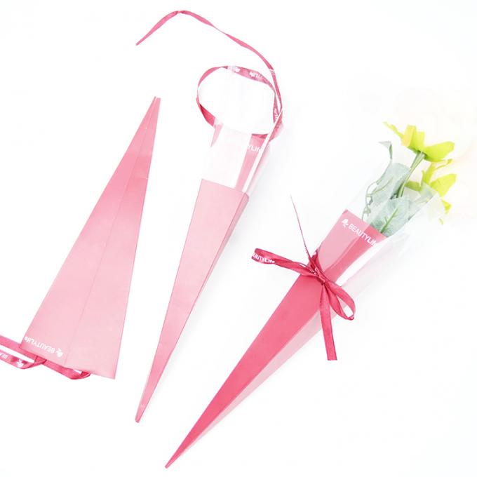 Tek Uzun Köklü Gül Kutusu Sevgililer Günü için 42cm x 60cm Kağıt Çiçek Paket Kutusu 2